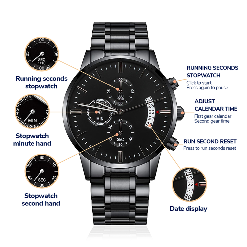 To My Husband Your Last Everything (Charcoal Black) – Men's Watch